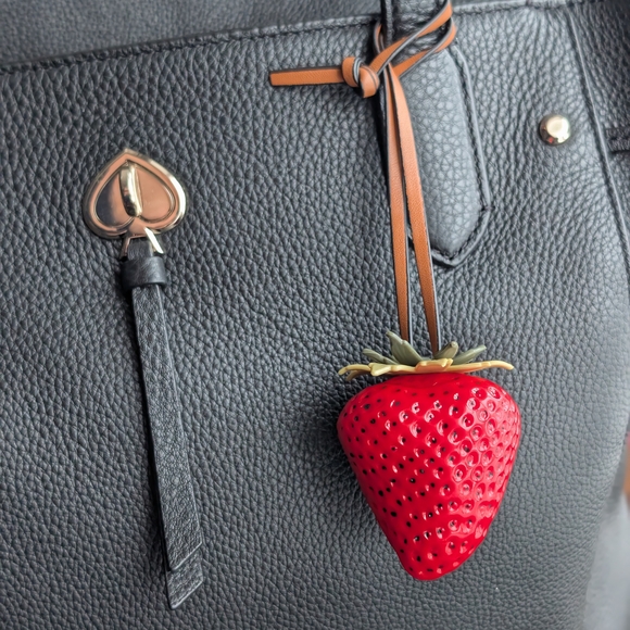 Handbags - Strawberry Bag Charm Large Red Realistic Strawberry
